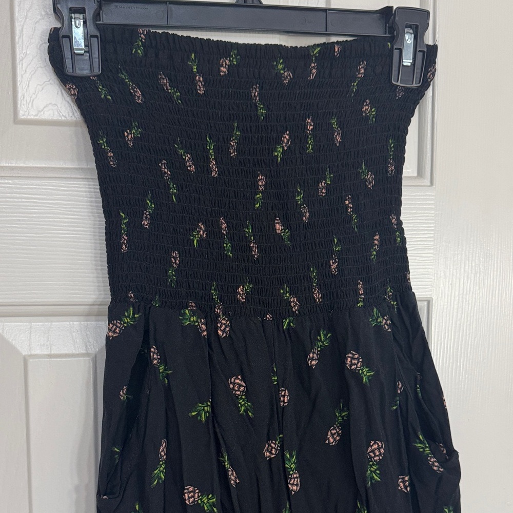 Socialite Black Jumpsuit with Pineapple Accents